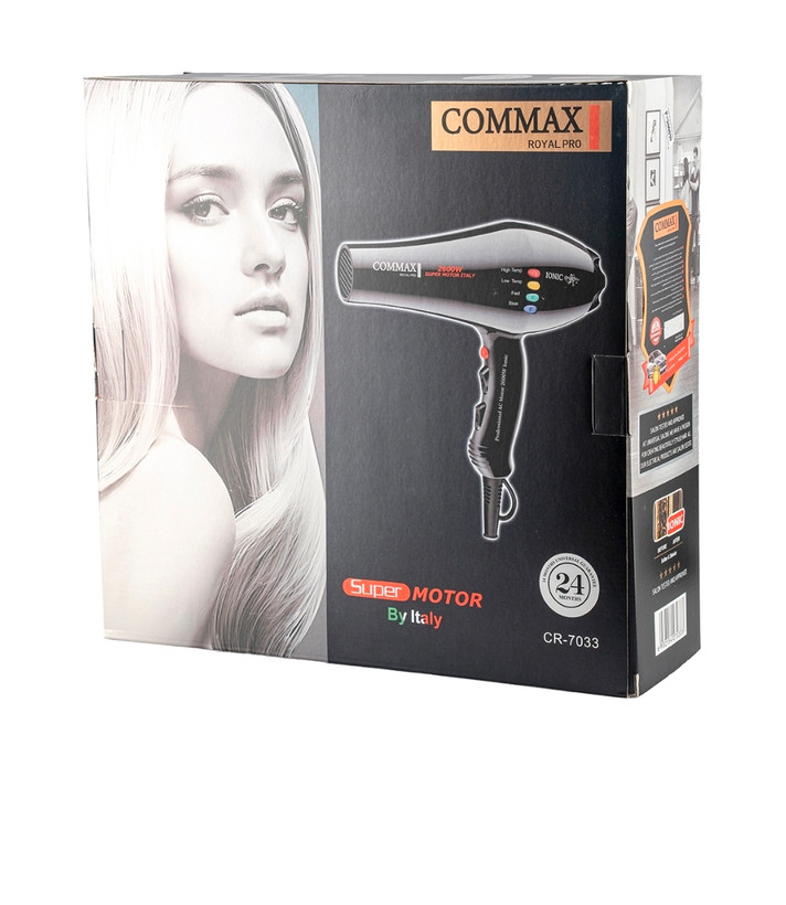 سشوار فوق حرفهای 2600 وات COMAX | قدرت بالا، کنترل دقیق و عملکرد سالنی مدل CR 7033